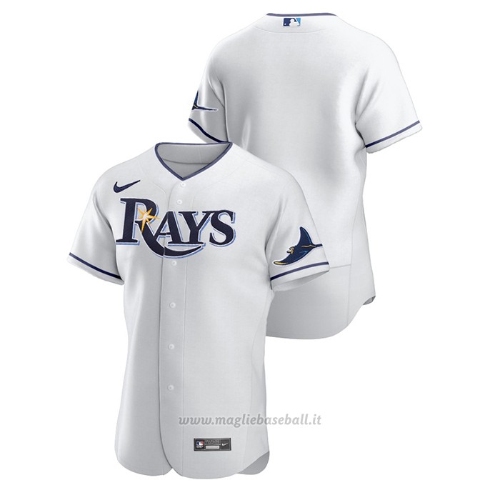 Maglia Baseball Uomo Tampa Bay Rays Autentico Bianco